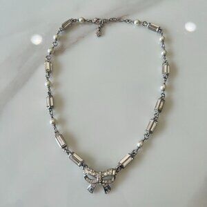 Silver/White CHANEL Necklace